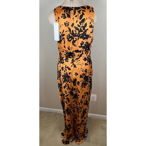 SHONA JOY Solare Cutout Floral Maxi Dress in Tangerine & Black Size 10 - Picture 8 of 10